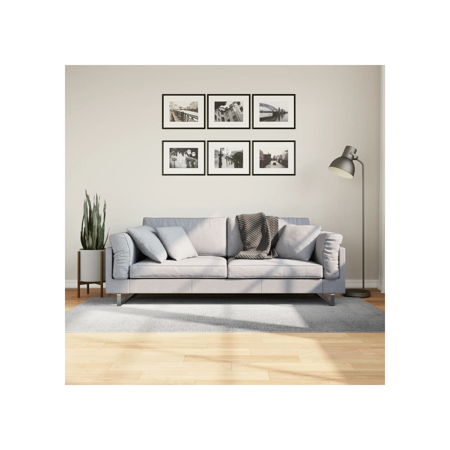 Tapis IZA poils courts style scandinave gris 100x200 cm