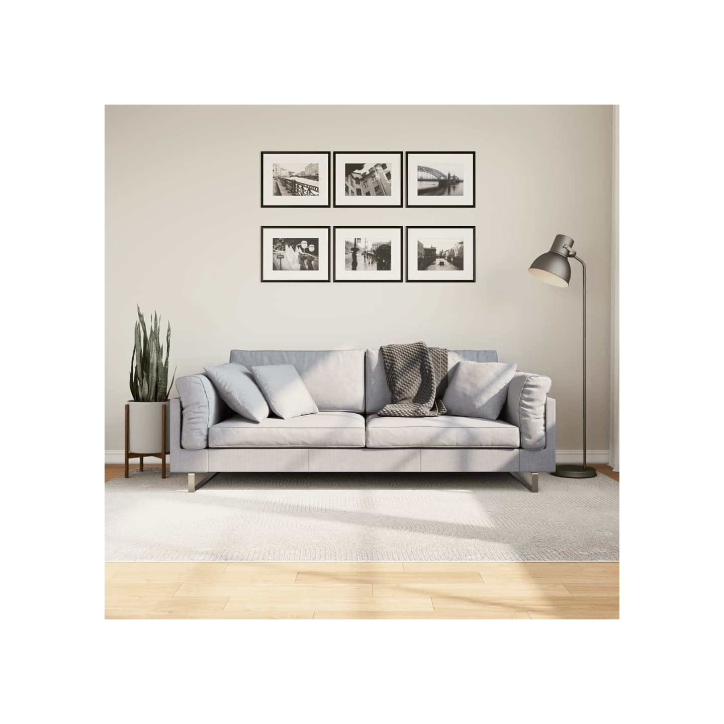 Tapis IZA poils courts style scandinave crème 160x230 cm