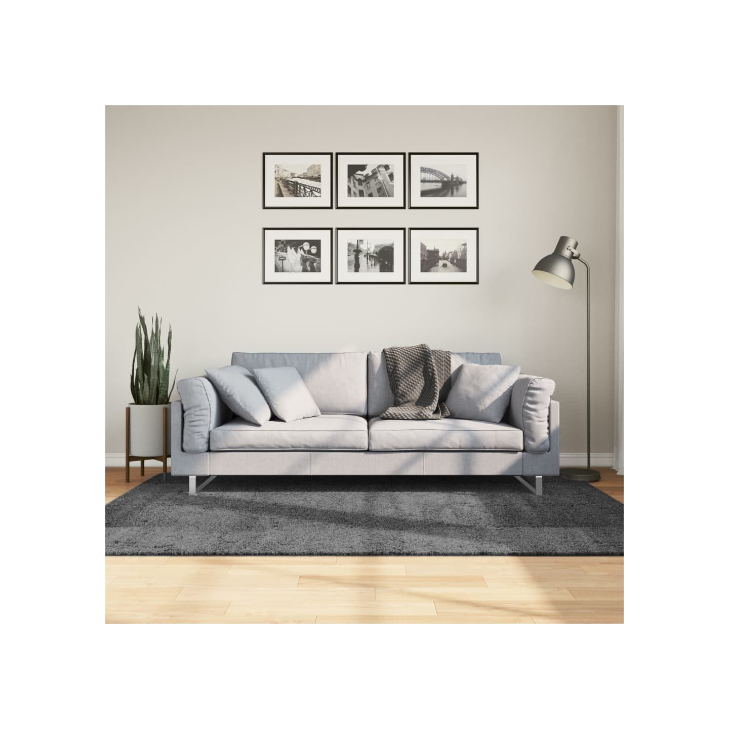 Tapis OVIEDO à poils courts anthracite 140x200 cm