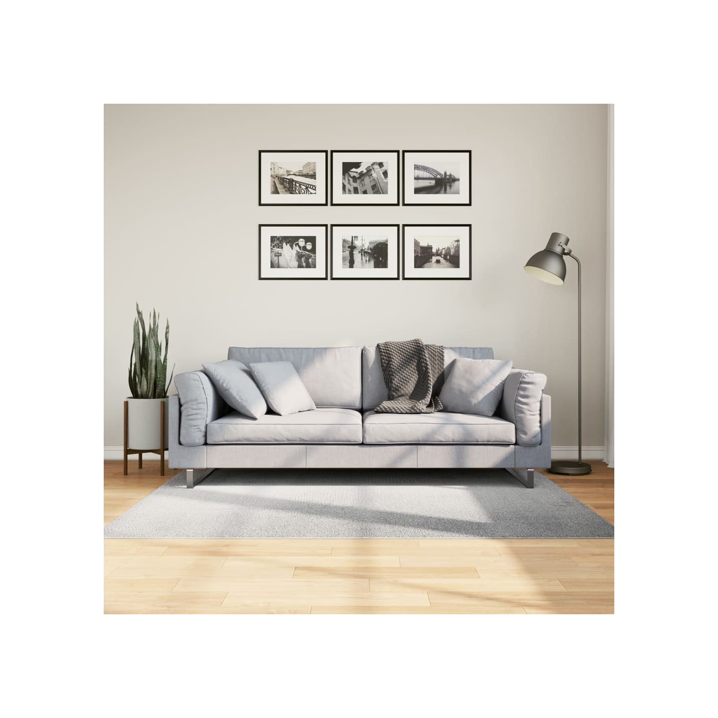 Tapis IZA poils courts style scandinave gris 120x170 cm