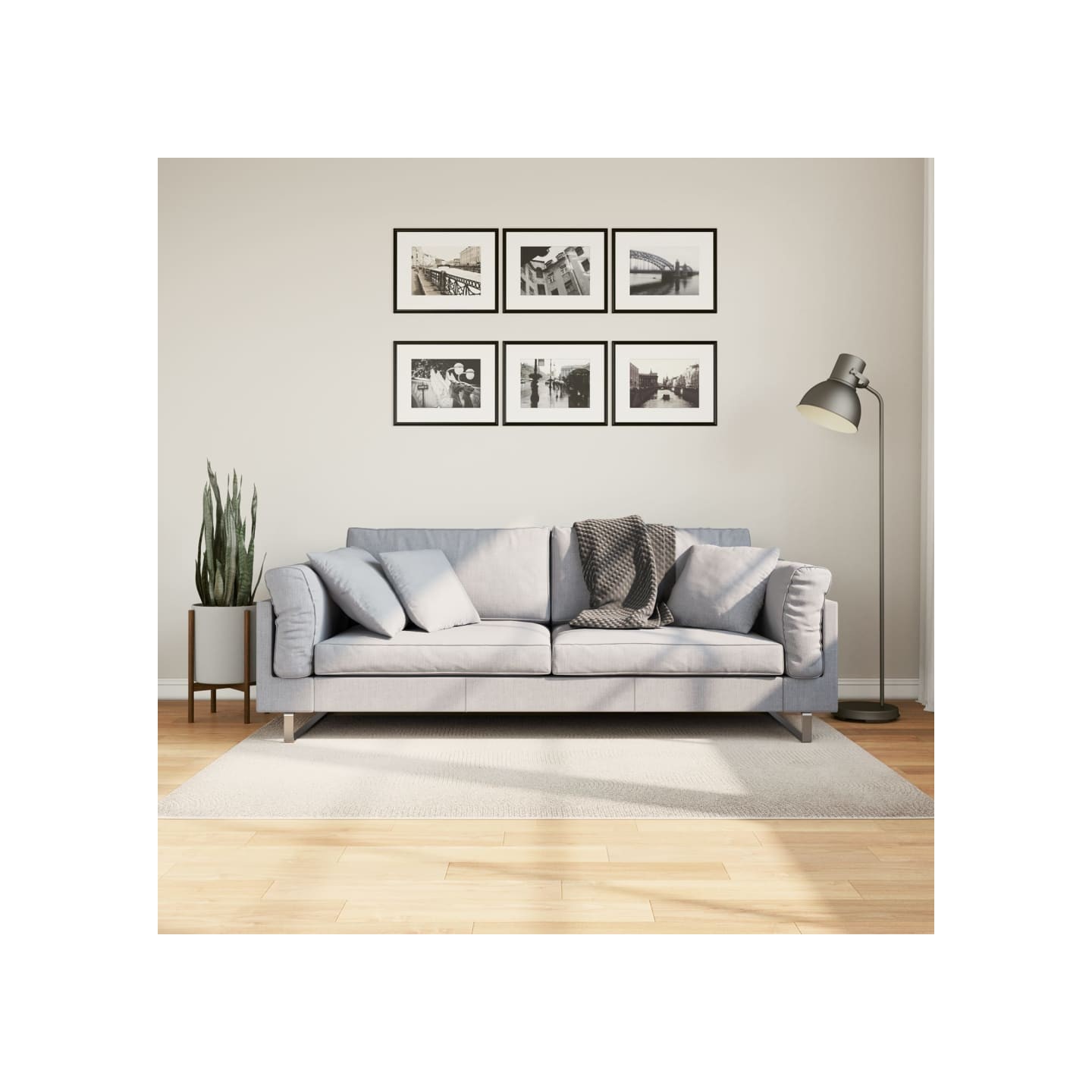 Tapis IZA poils courts style scandinave crème 120x170 cm