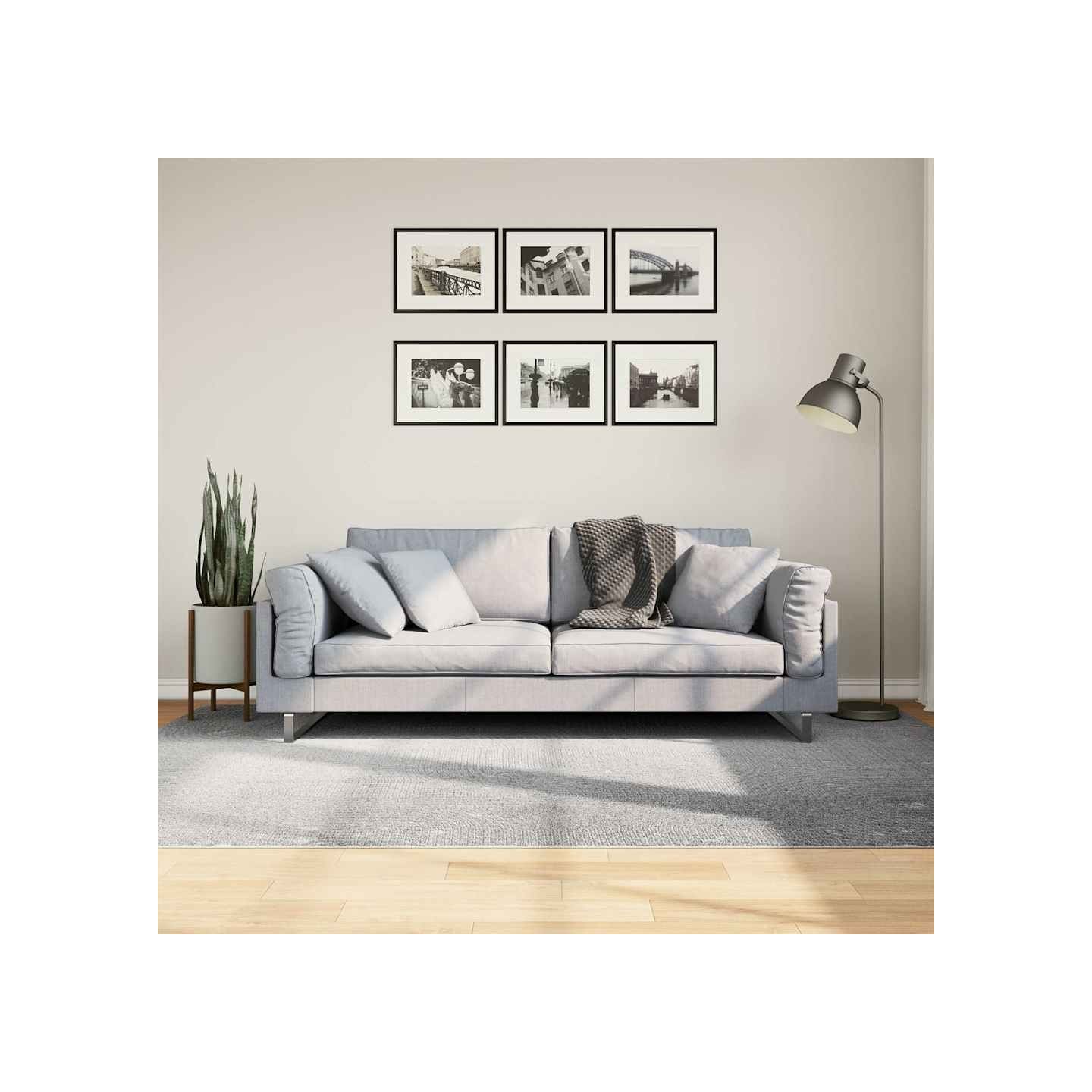 Tapis IZA poils courts style scandinave gris 160x230 cm