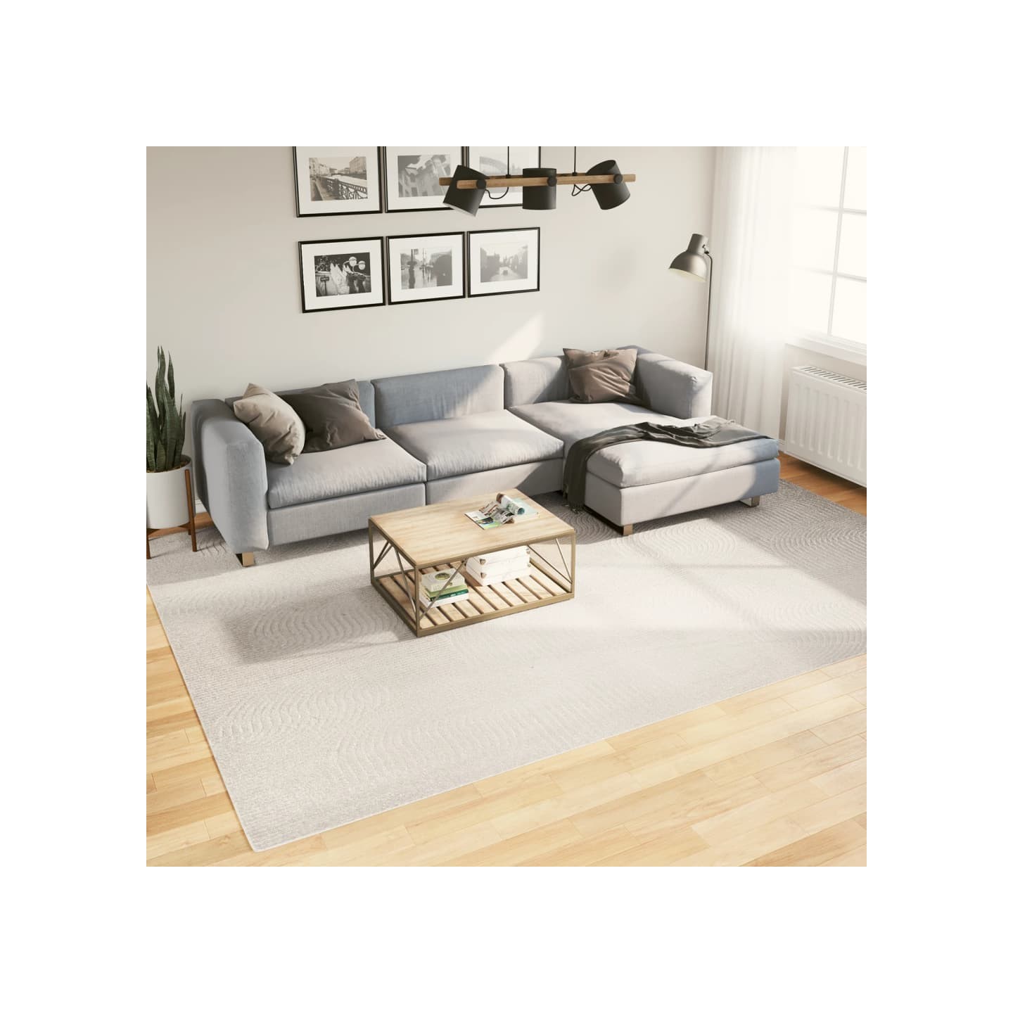 Tapis IZA poils courts style scandinave crème 240x340 cm