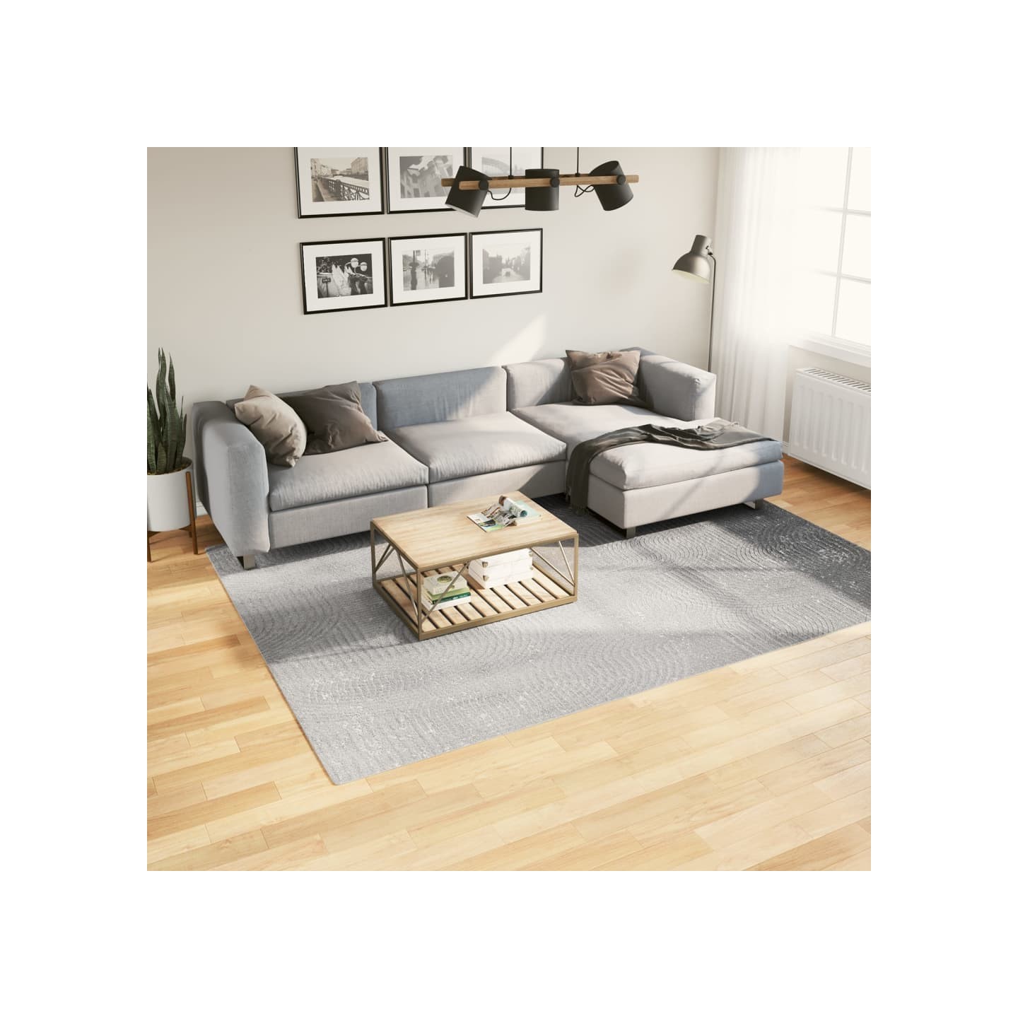 Tapis IZA poils courts style scandinave gris 200x280 cm