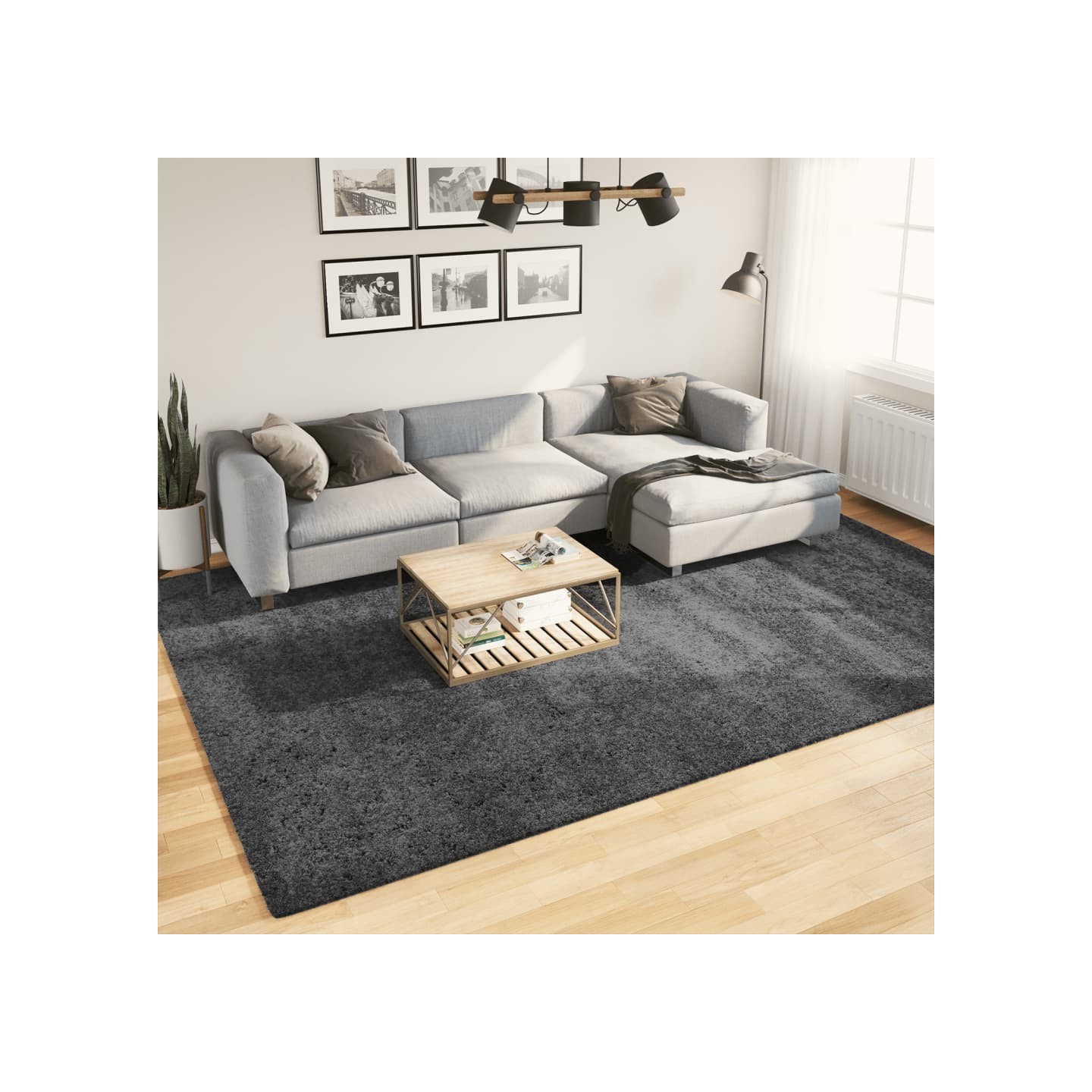 Tapis OVIEDO à poils courts anthracite 240x340 cm