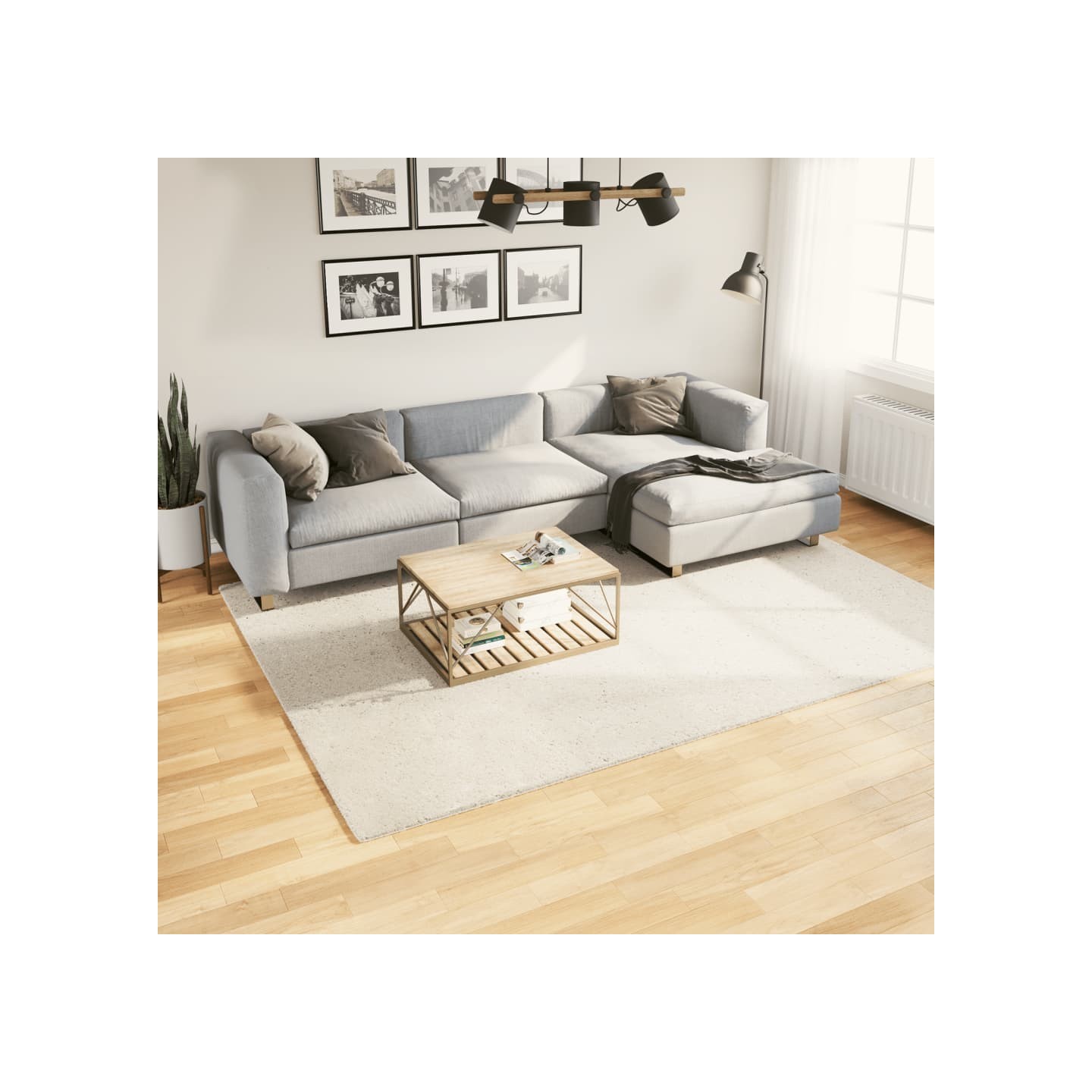 Tapis OVIEDO à poils courts beige 200x280 cm