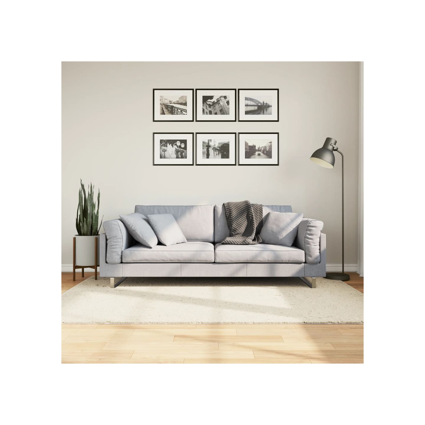 Tapis OVIEDO à poils courts beige 140x200 cm