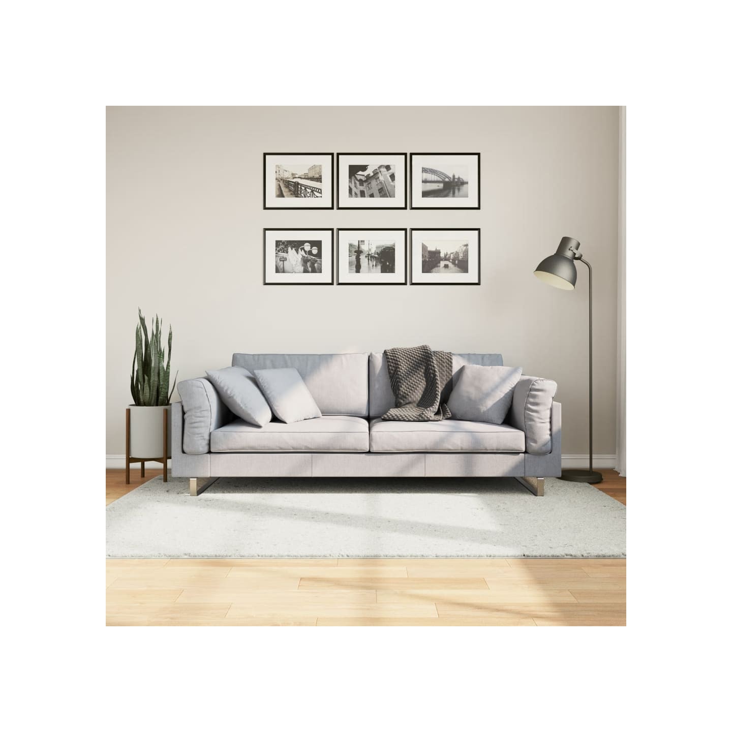 Tapis OVIEDO à poils courts crème 140x200 cm