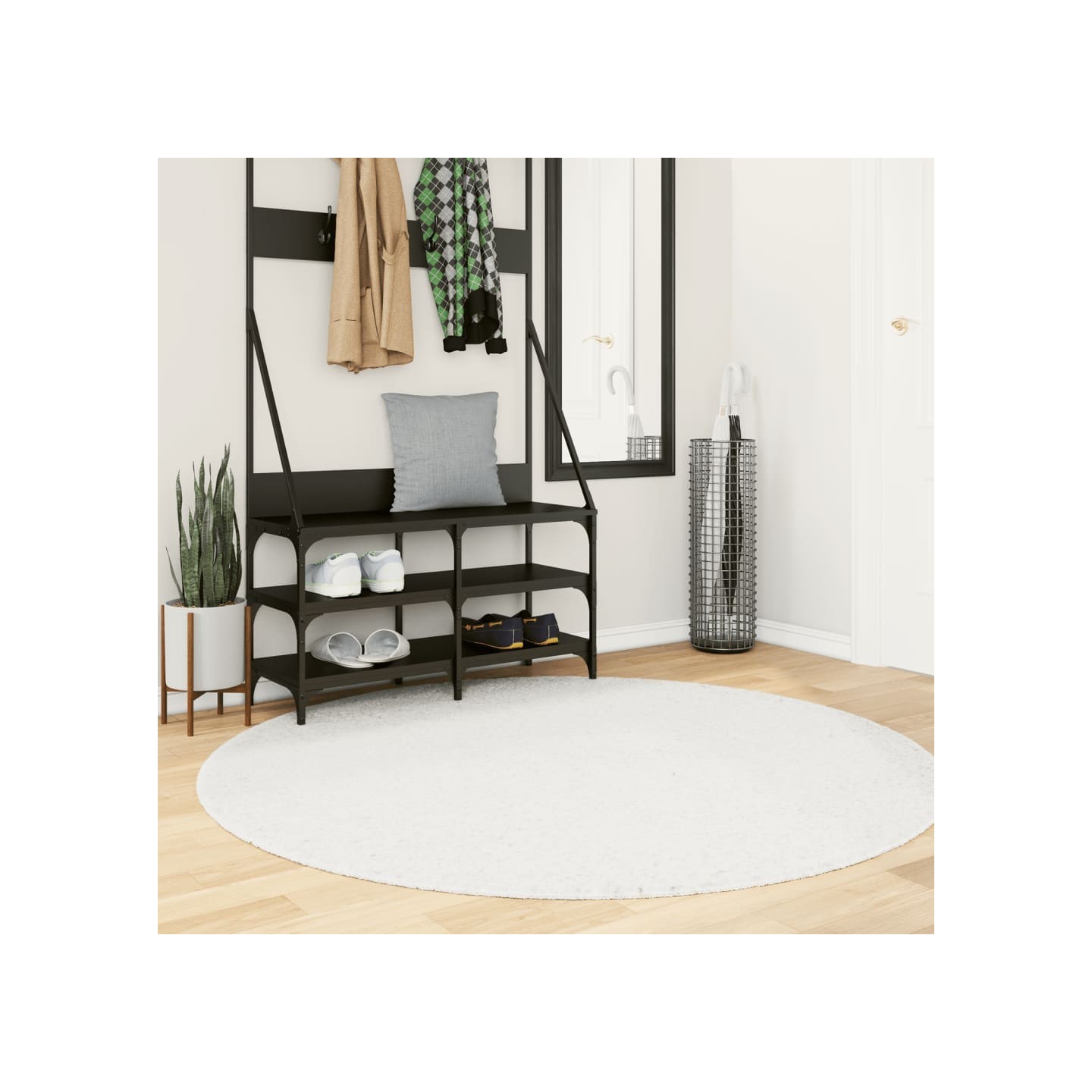 Tapis OVIEDO à poils courts crème Ø 160 cm