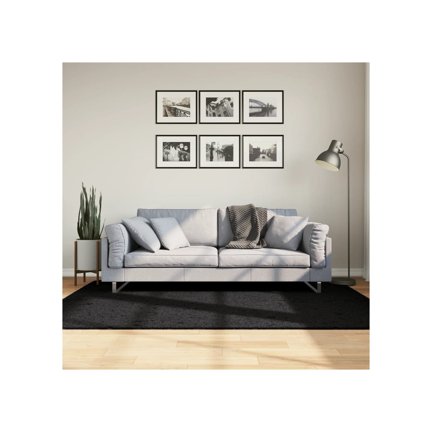 Tapis OVIEDO à poils courts noir 140x200 cm