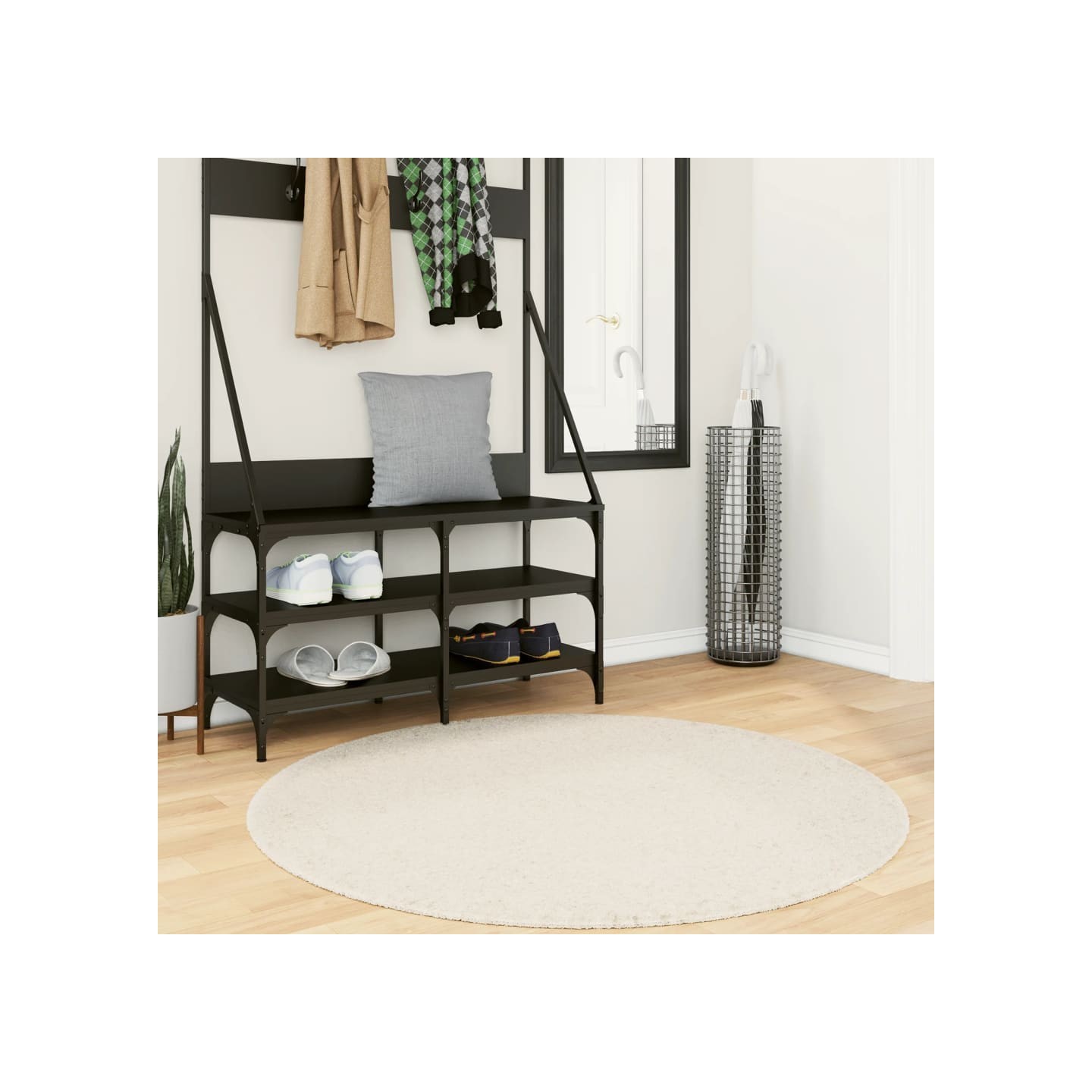 Tapis OVIEDO à poils courts beige Ø 120 cm
