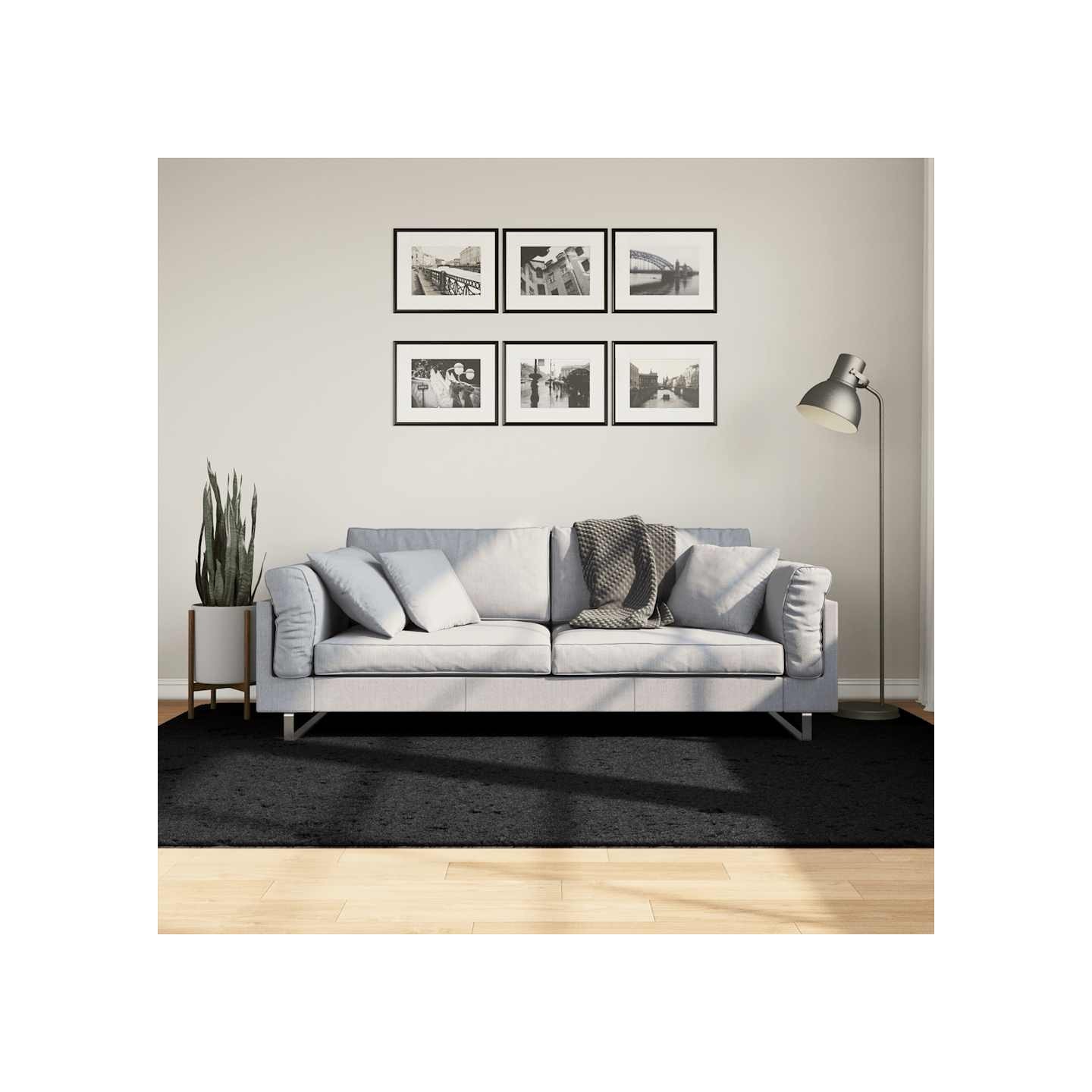 Tapis OVIEDO à poils courts noir 160x230 cm