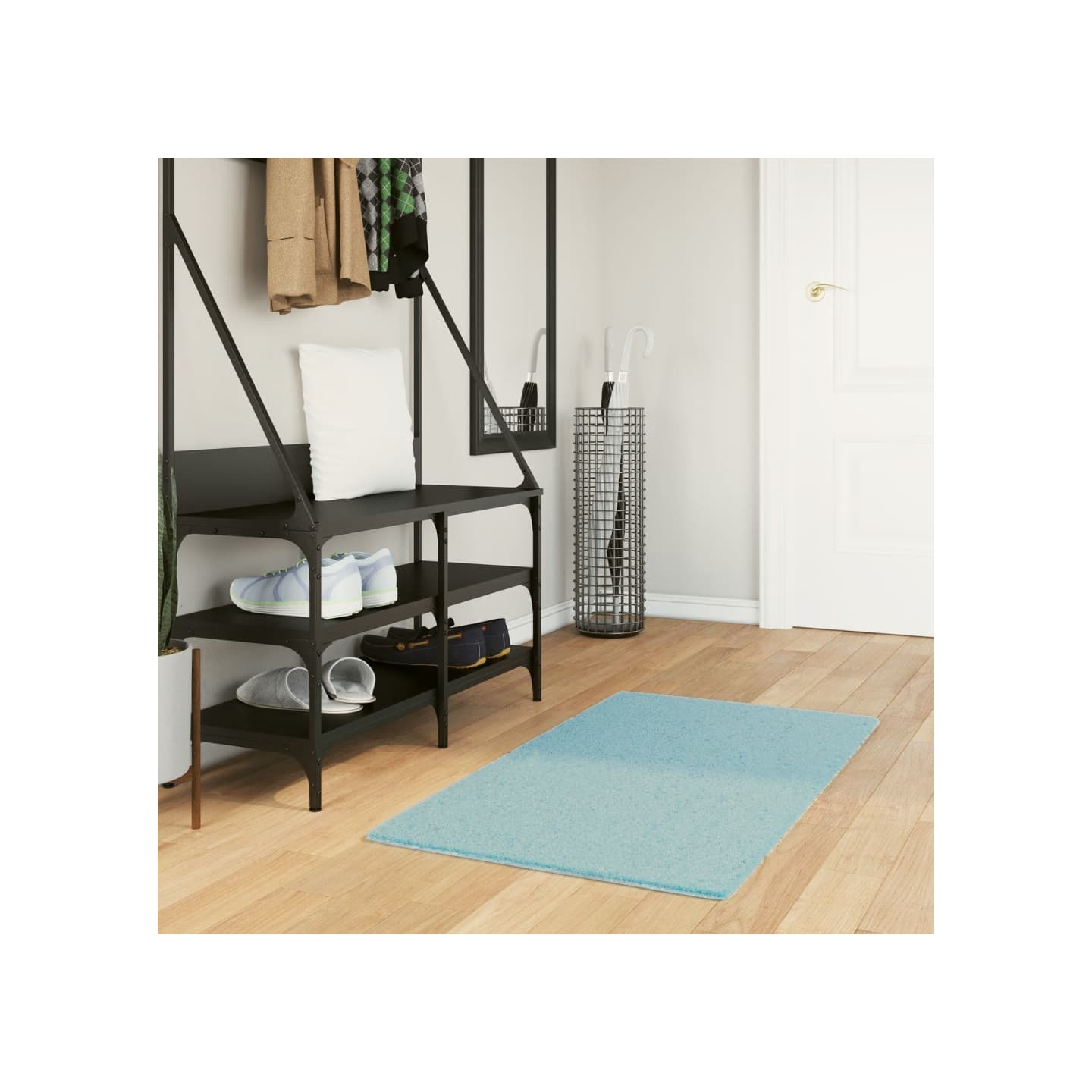 Tapis OVIEDO à poils courts vert 60x110 cm