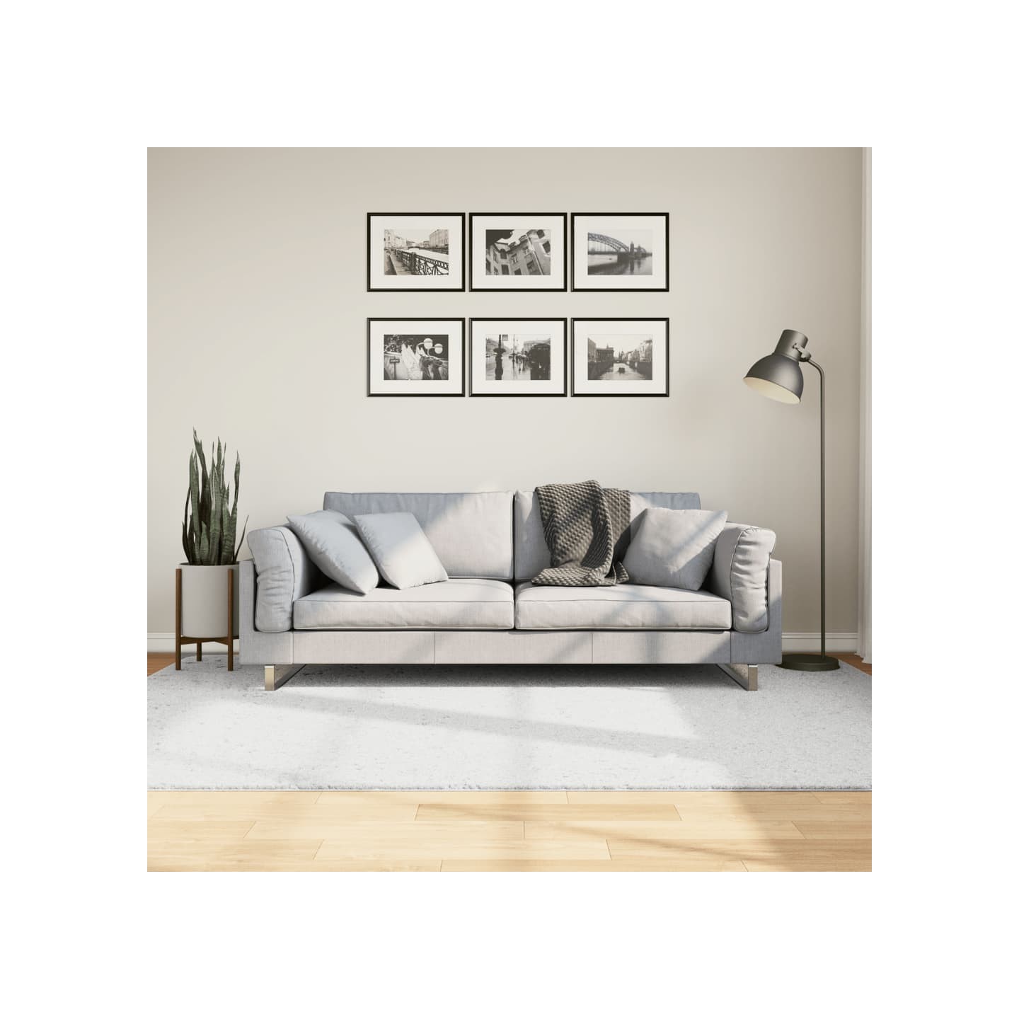 Tapis OVIEDO à poils courts gris 160x230 cm