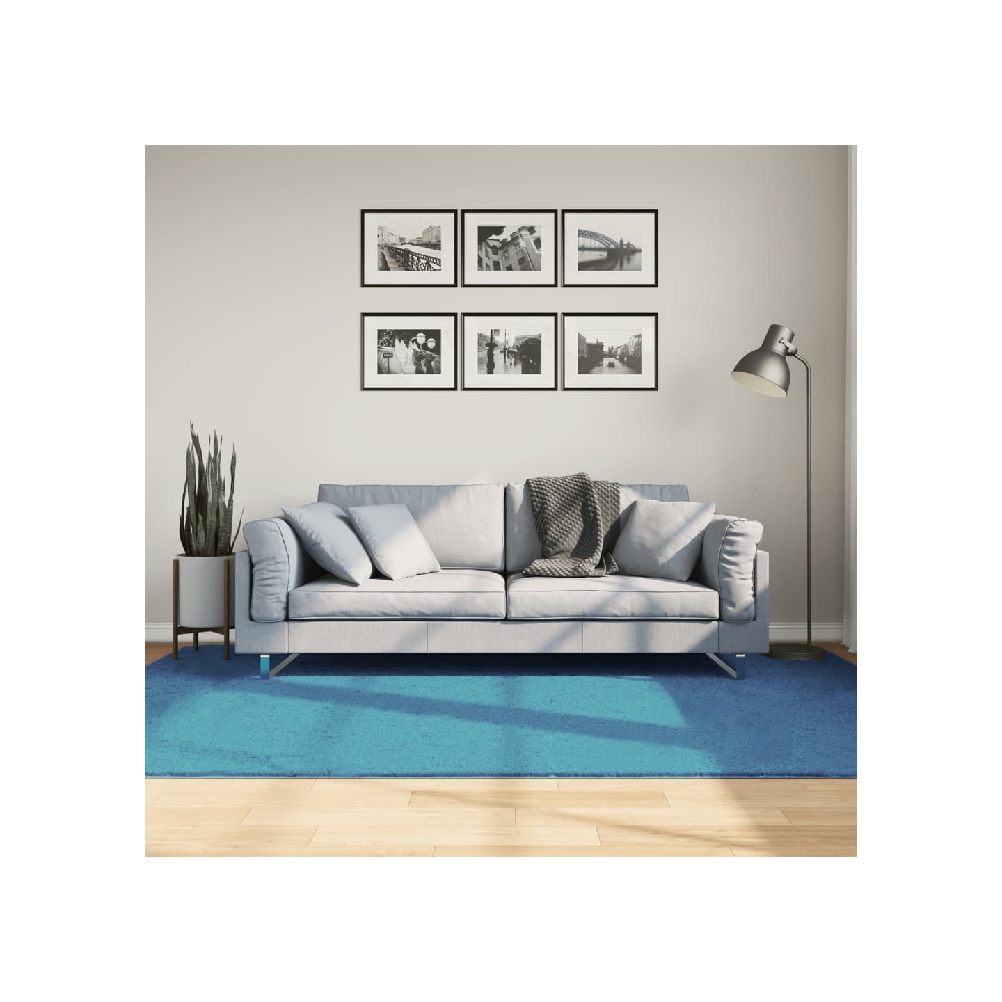 Tapis OVIEDO à poils courts turquoise 160x230 cm