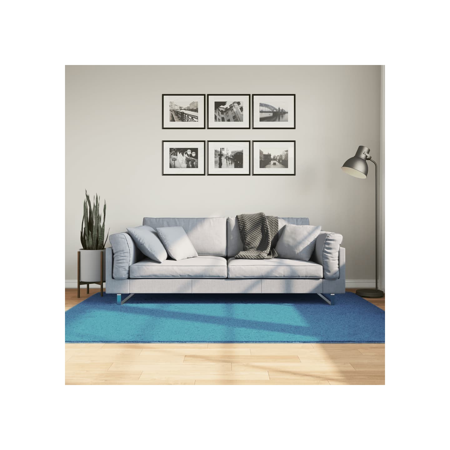 Tapis OVIEDO à poils courts turquoise 140x200 cm