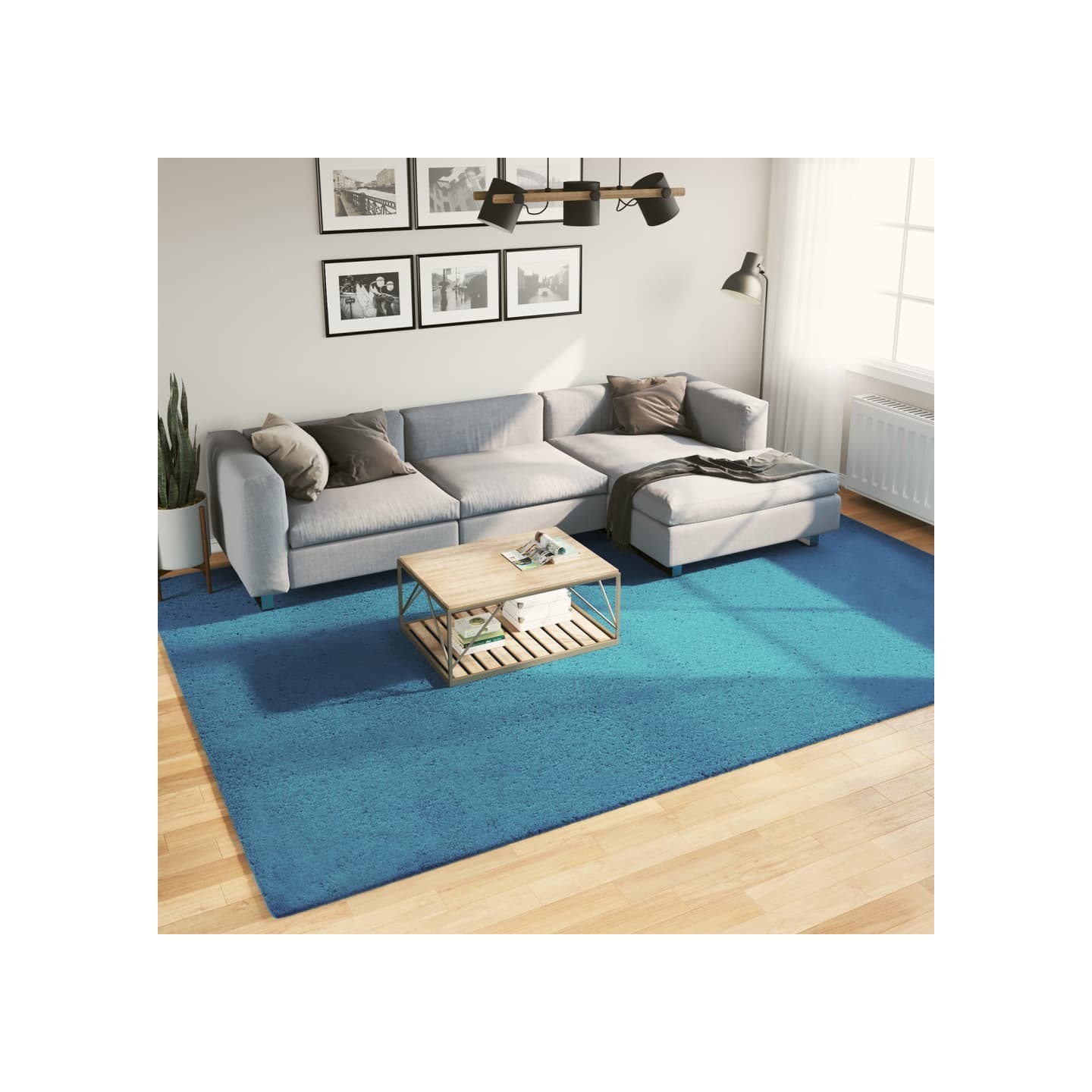 Tapis OVIEDO à poils courts turquoise 240x340 cm