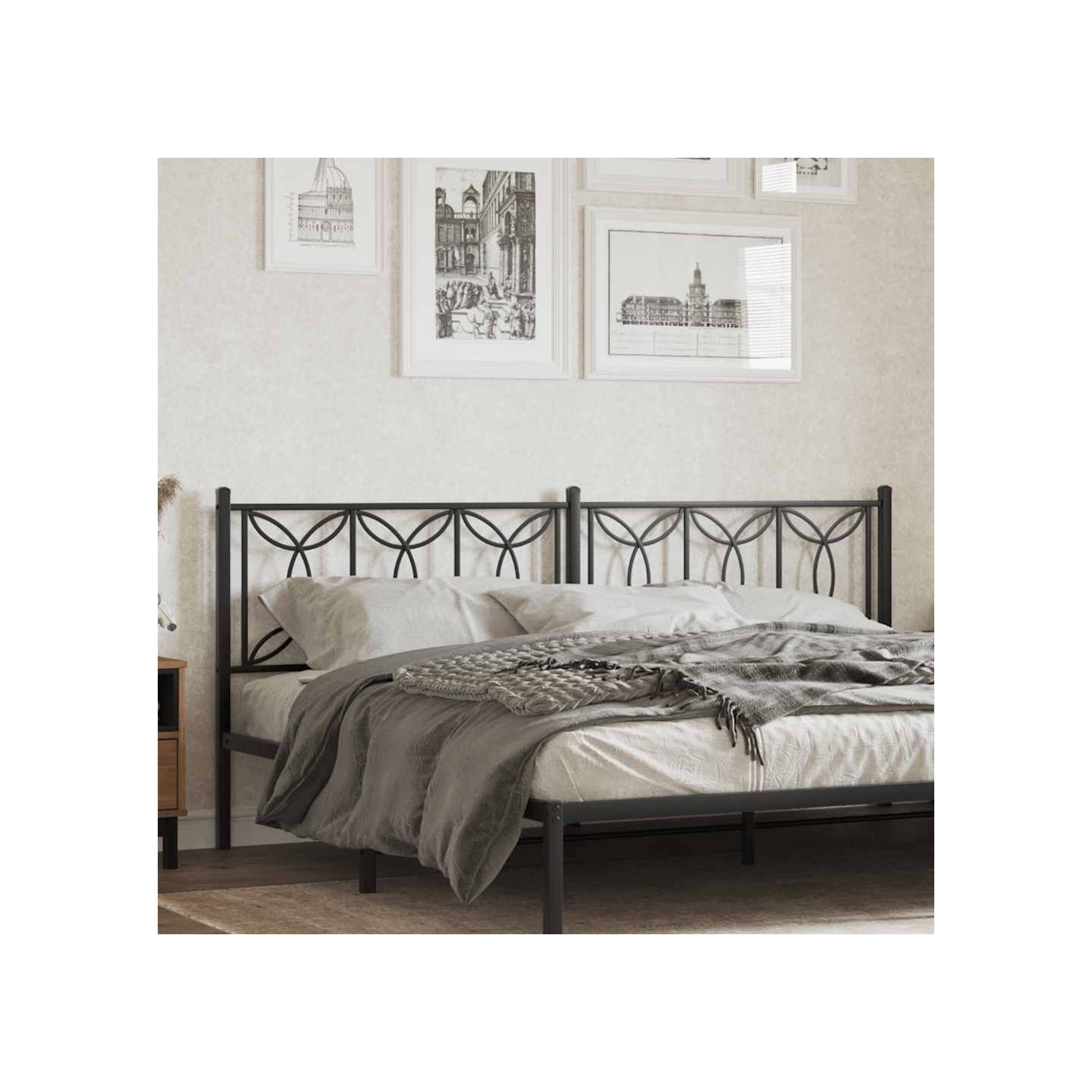 Tête de lit de remplacement métal noir 193 cm