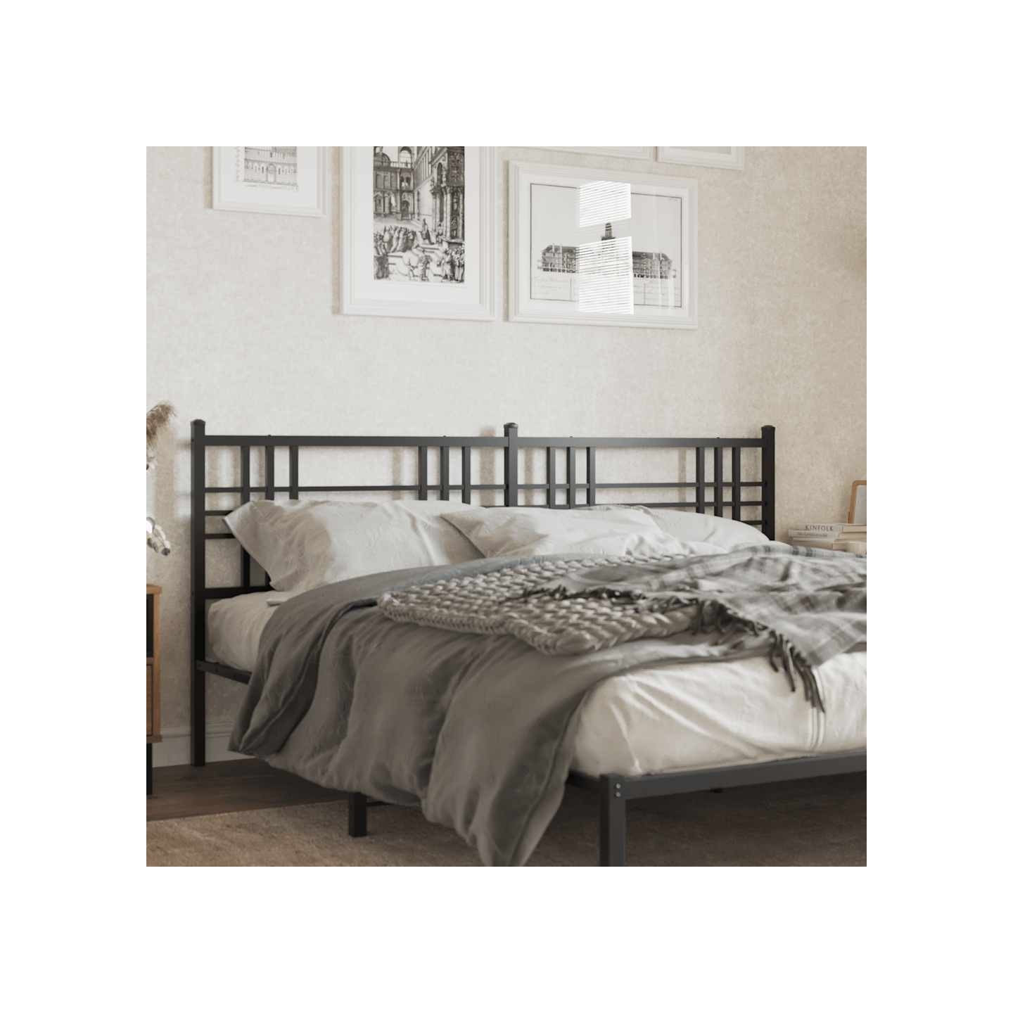 Tête de lit de remplacement métal noir 193 cm