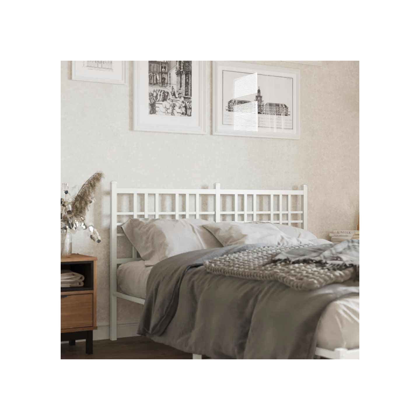 Tête de lit de remplacement métal blanc 120 cm