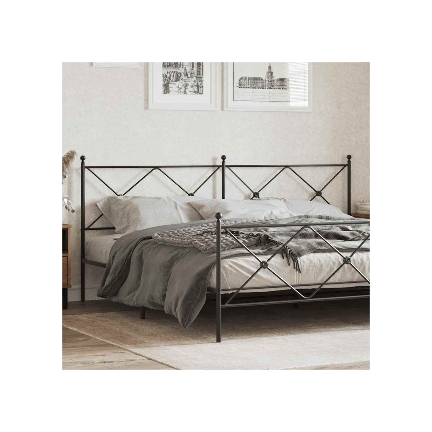 Tête de lit de remplacement métal noir 200 cm