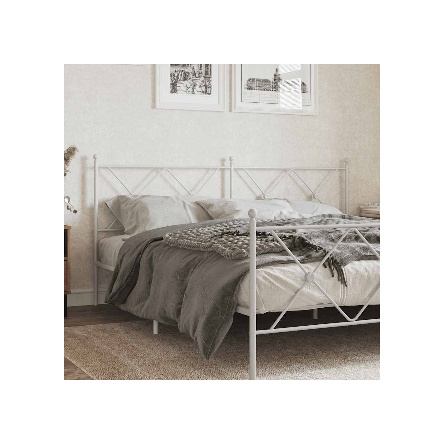 Tête de lit de remplacement métal blanc 180 cm