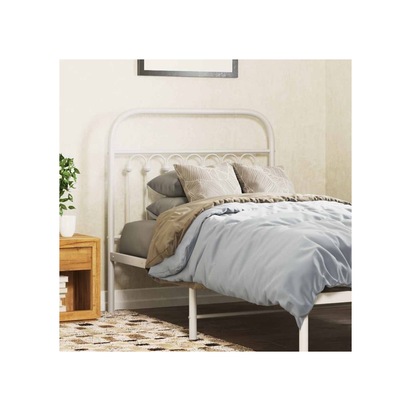 Tête de lit de remplacement métal blanc 90 cm