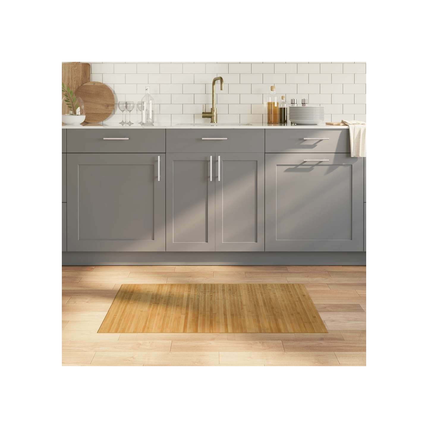 Tapis rectangulaire naturel 60x100 cm bambou