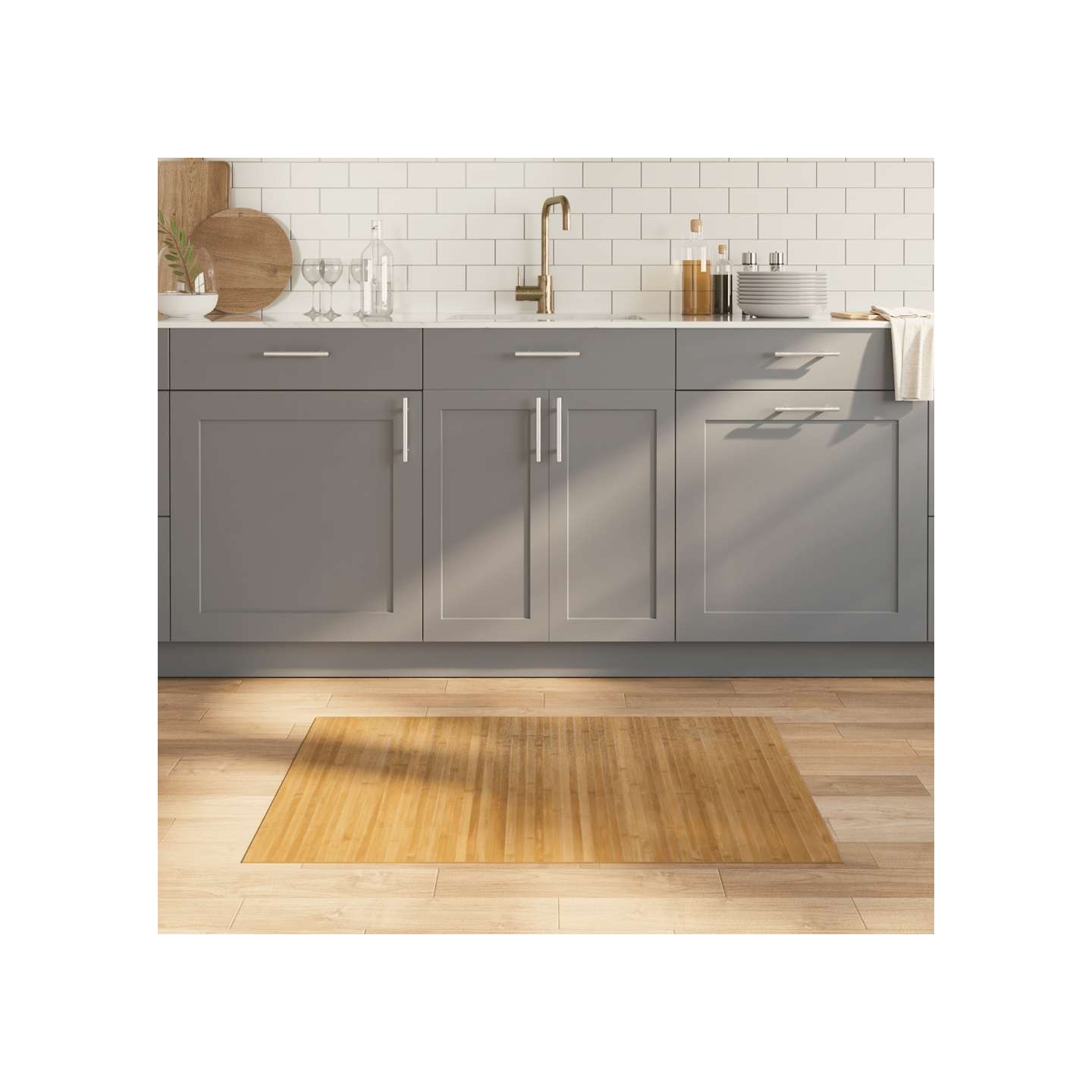 Tapis rectangulaire naturel 70x100 cm bambou
