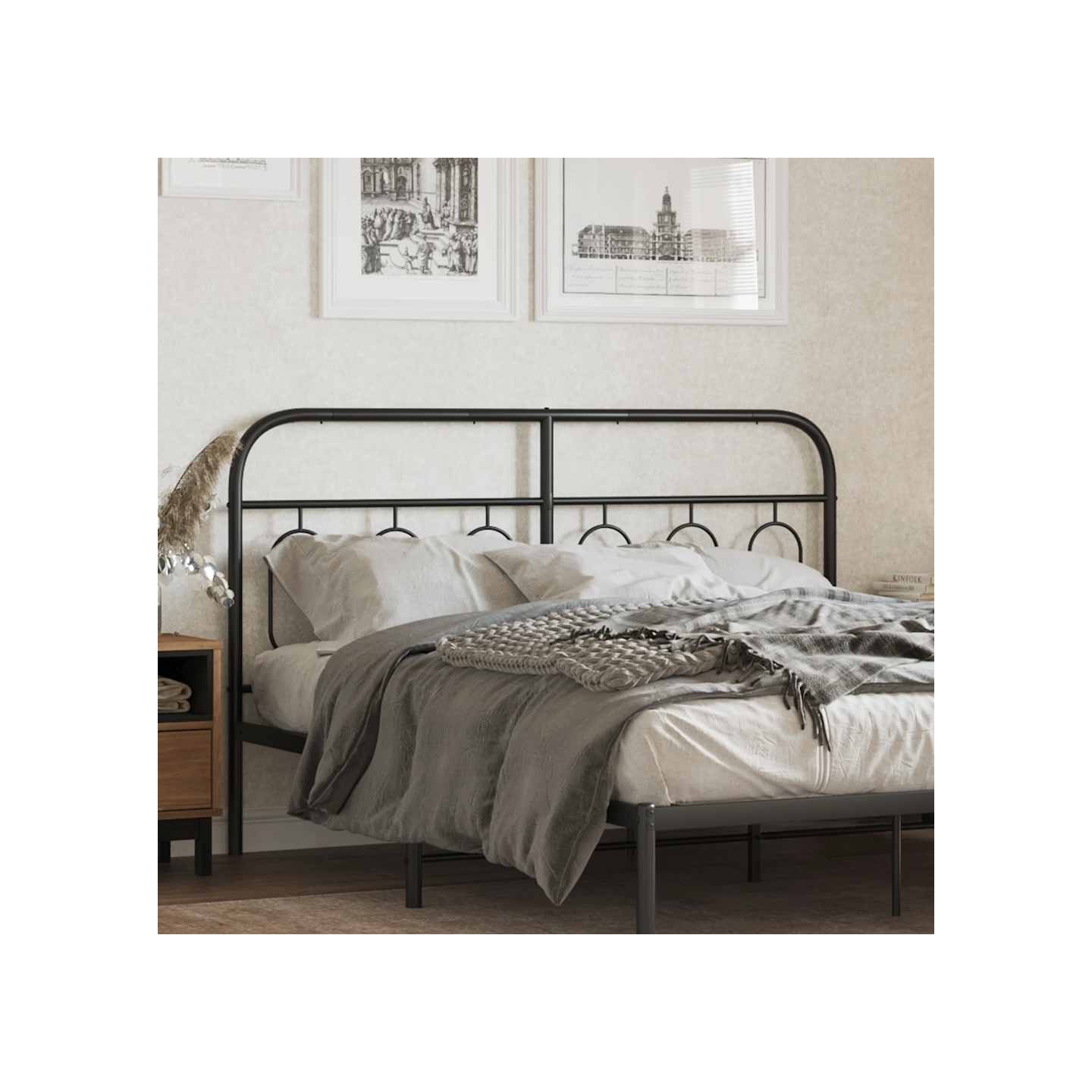 Tête de lit de remplacement métal noir 150 cm