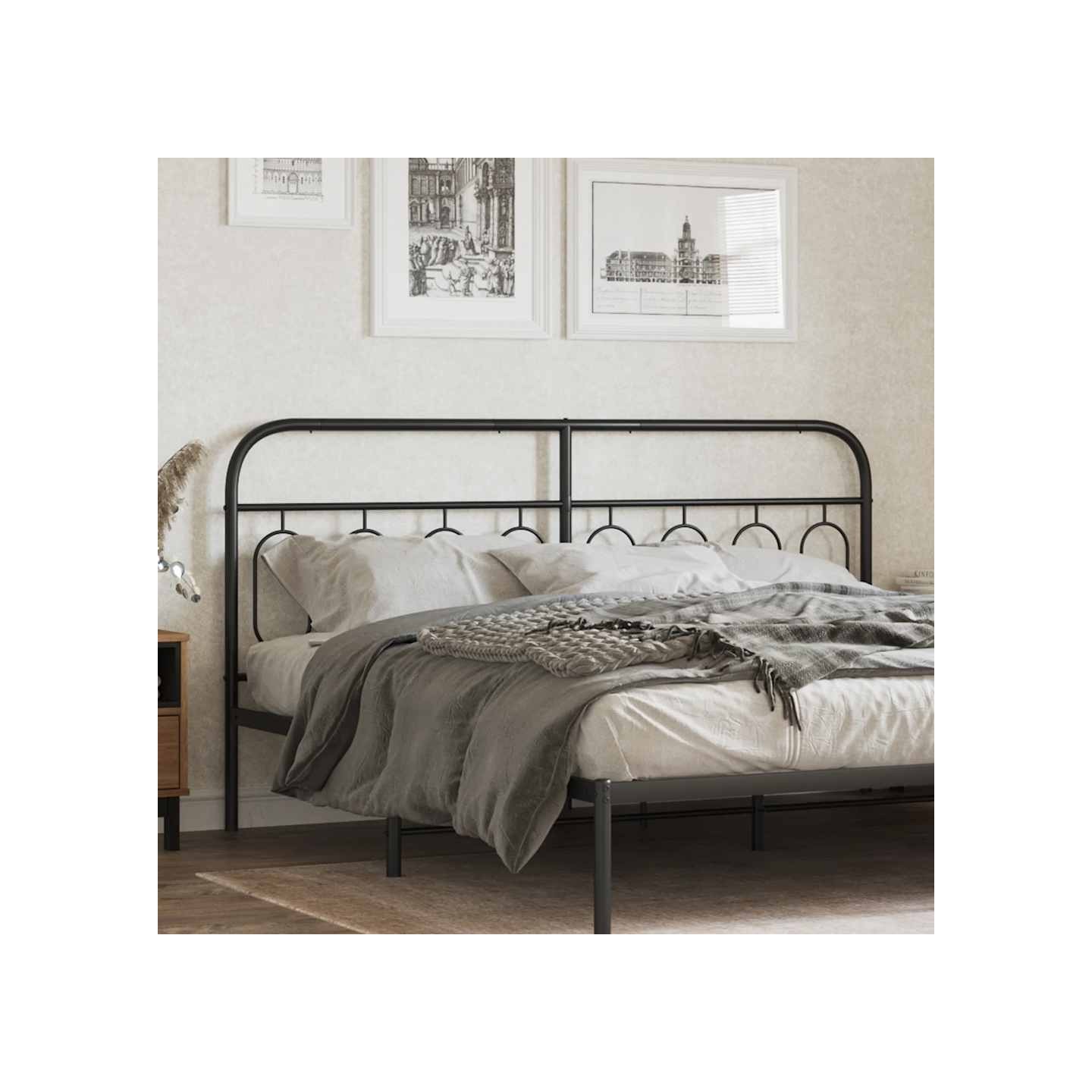 Tête de lit de remplacement métal noir 183 cm