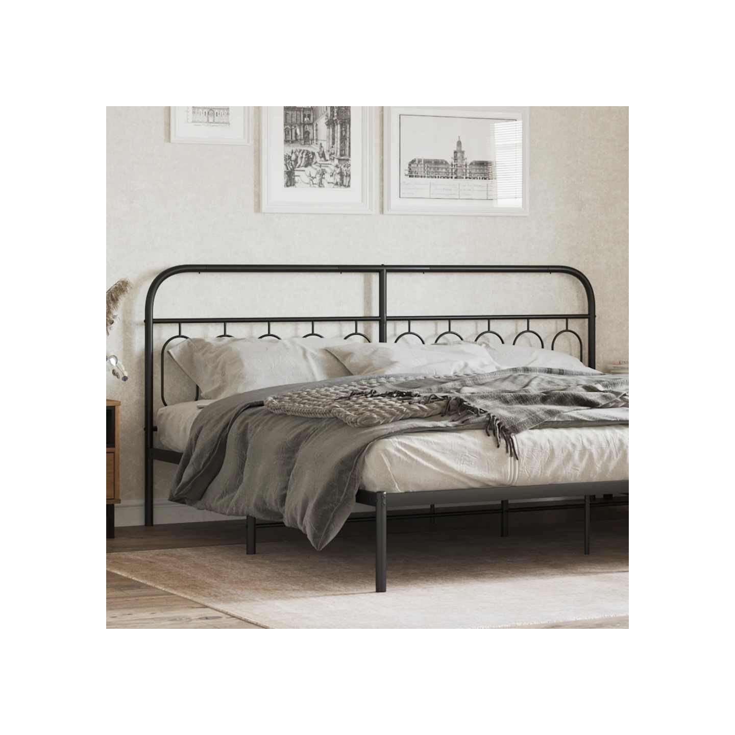 Tête de lit de remplacement métal noir 200 cm