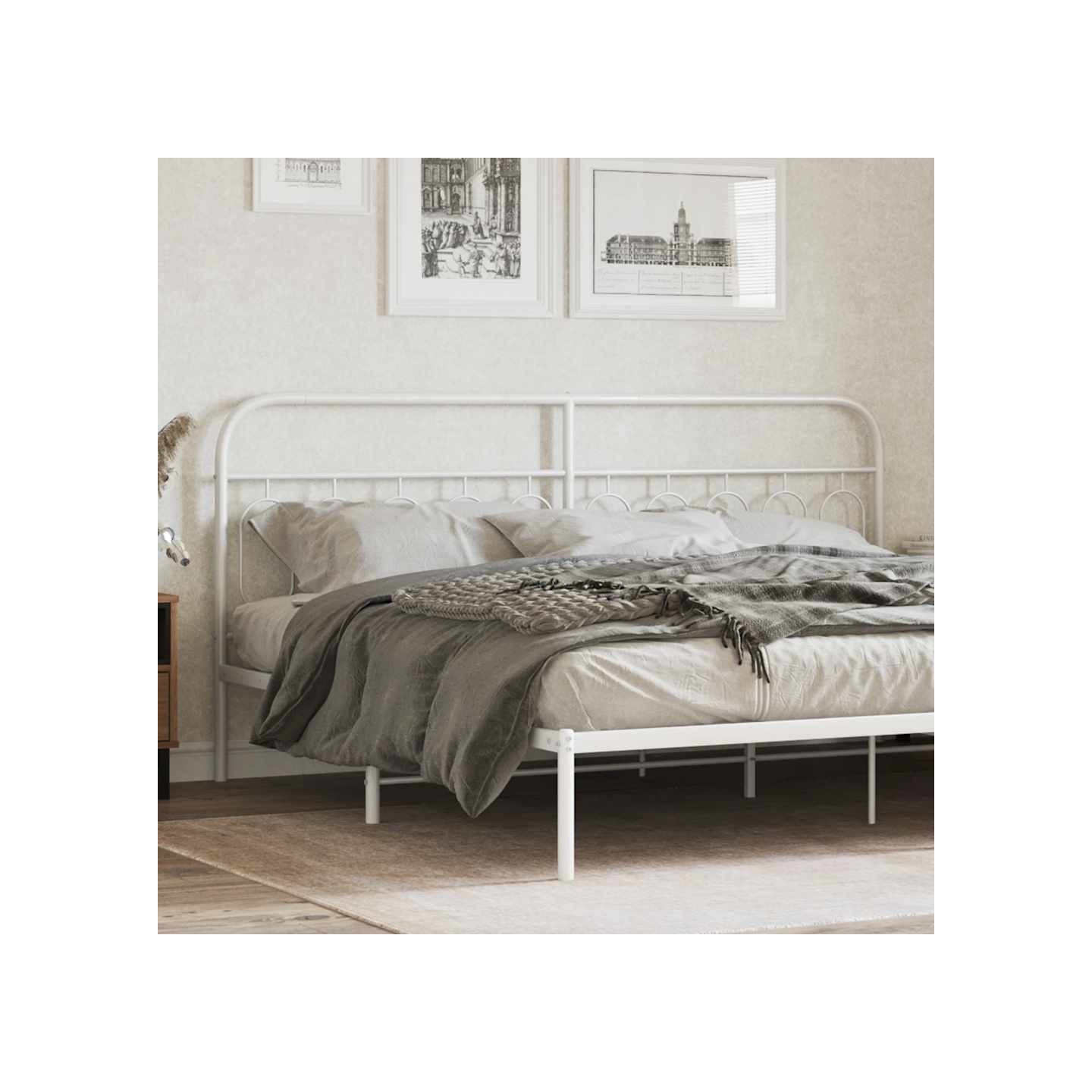 Tête de lit de remplacement métal blanc 200 cm