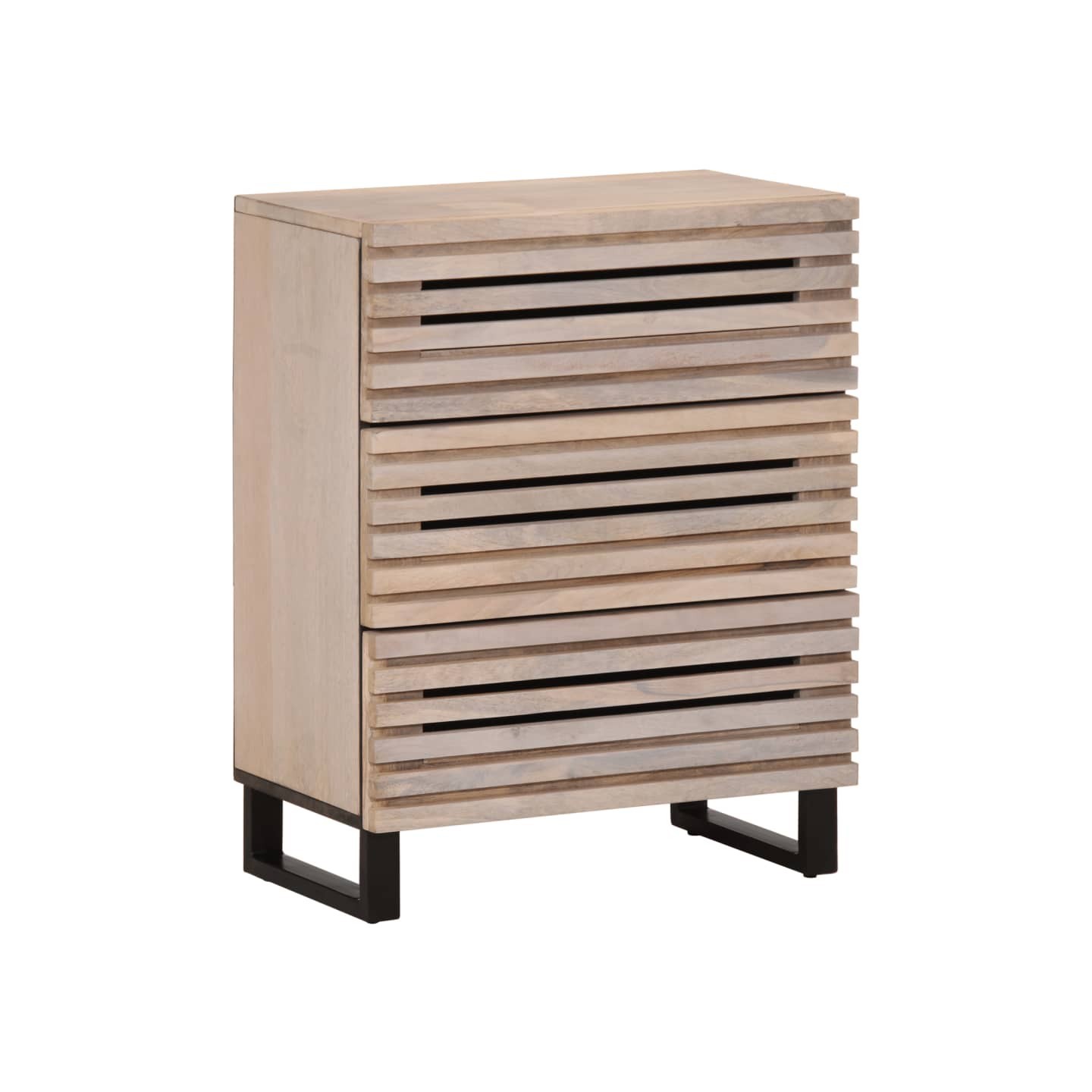 Buffet blanc 60x34x75 cm bois massif de manguier