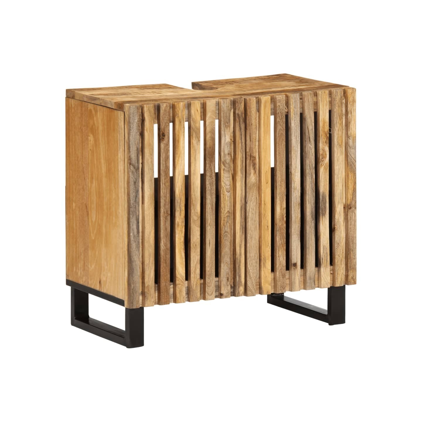 Armoire lavabo de salle de bain 62x34x58cm manguier massif brut