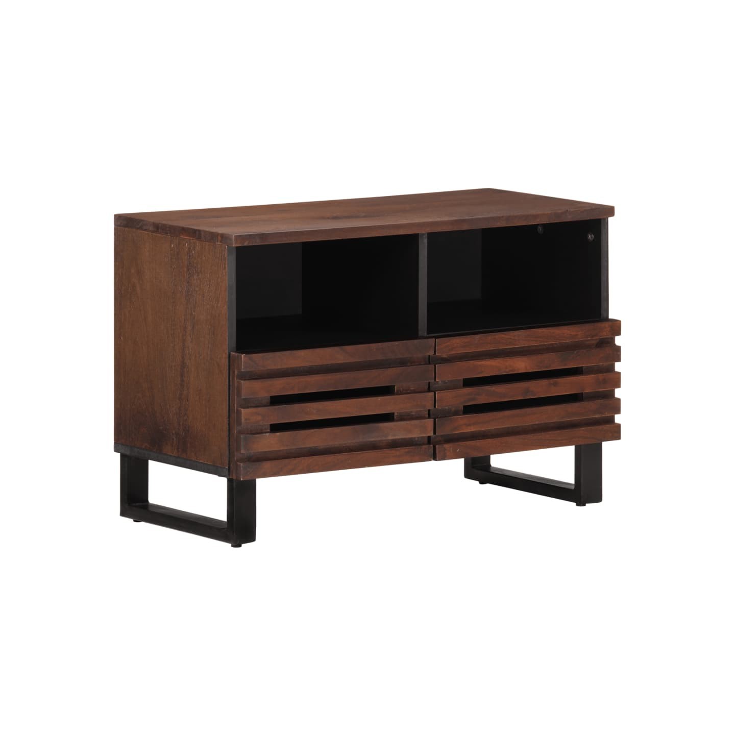 Meuble TV marron 70x34x46 cm bois massif de manguier