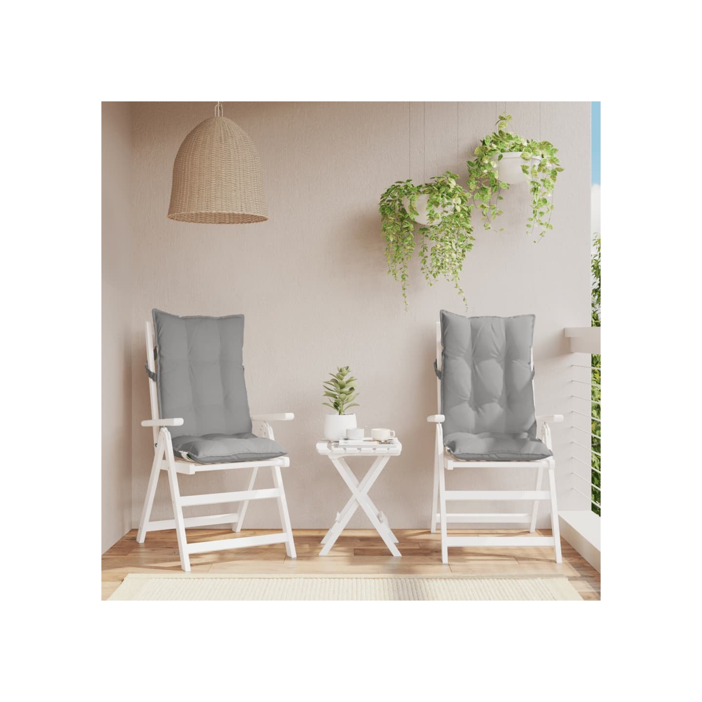 Coussins de chaise à dossier haut lot de 2 gris tissu oxford