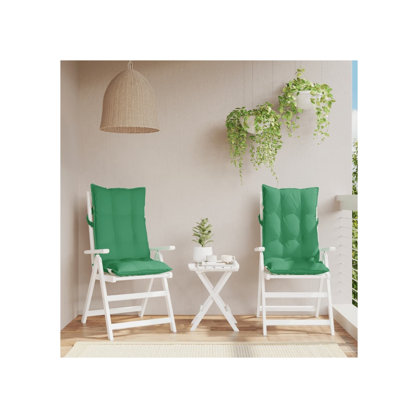 Coussins de chaise à dossier haut lot de 2 vert tissu oxford
