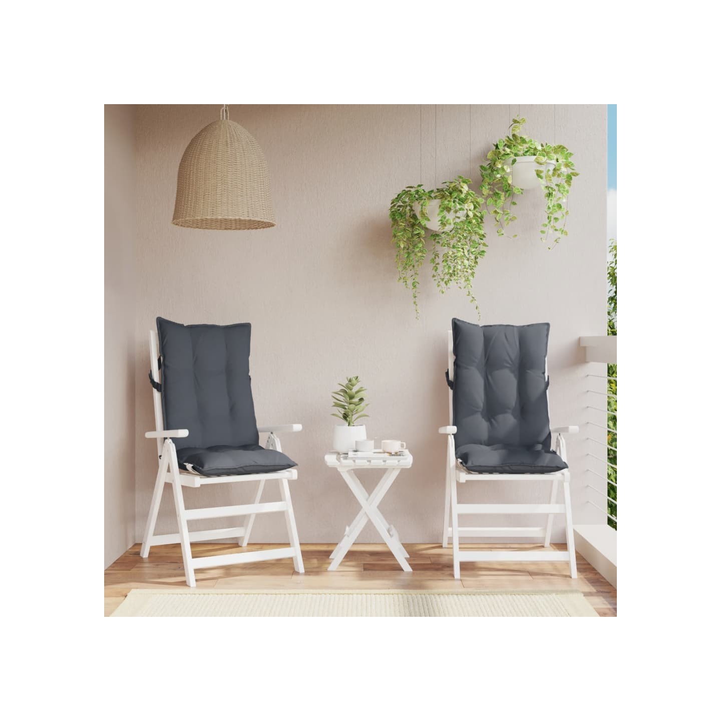 Coussins de chaise à dossier haut lot de 2 anthracite