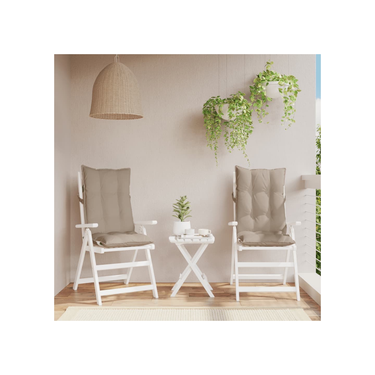 Coussins de chaise à dossier haut lot de 2 taupe tissu oxford