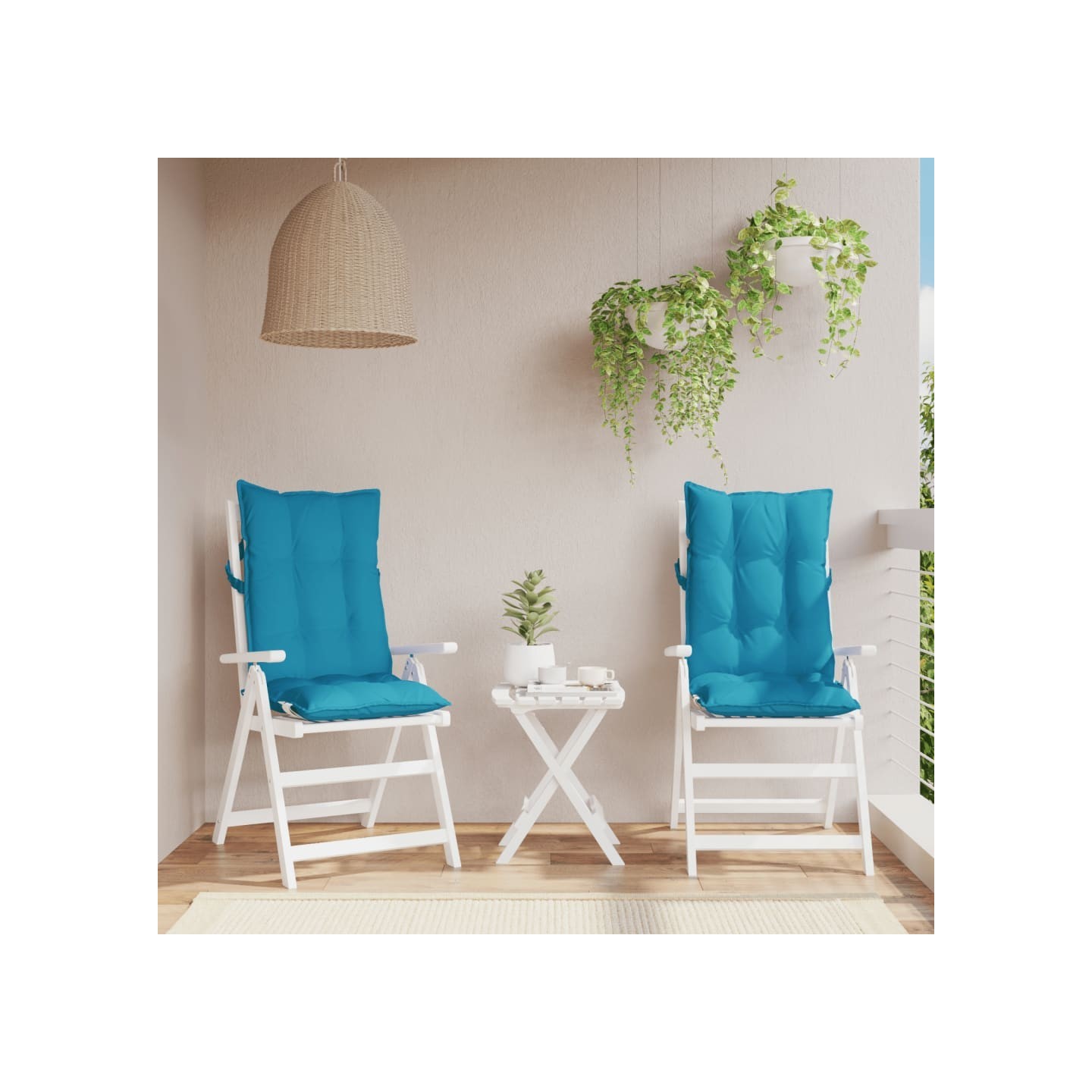 Coussins de chaise à dossier haut lot de 2 bleu clair
