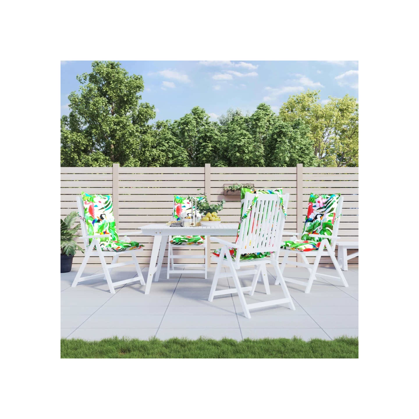 Coussins de chaise à dossier haut lot de 4 multicolore
