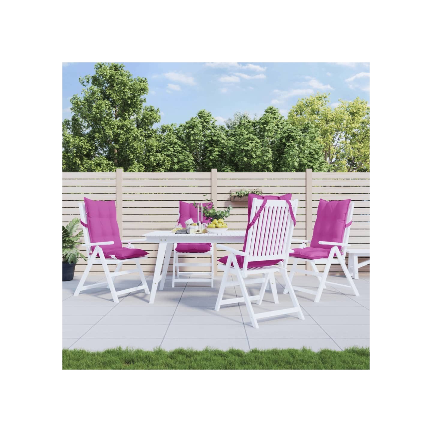 Coussins de chaise à dossier haut lot de 4 rose tissu oxford