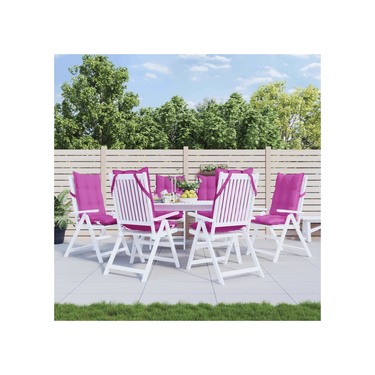 Coussins de chaise à dossier haut lot de 6 rose tissu oxford