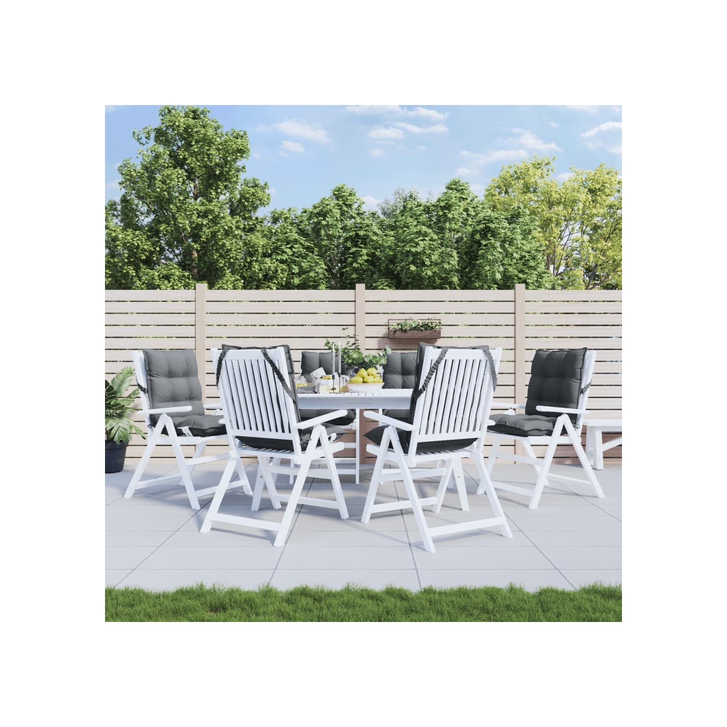 Coussins de chaise à dossier bas lot de 6 anthracite