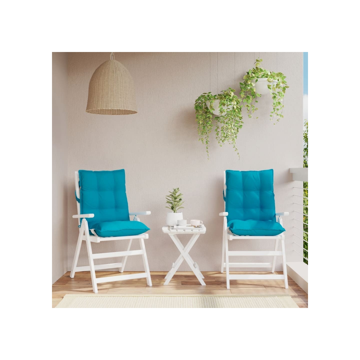 Coussins de chaise à dossier bas lot de 2 bleu clair