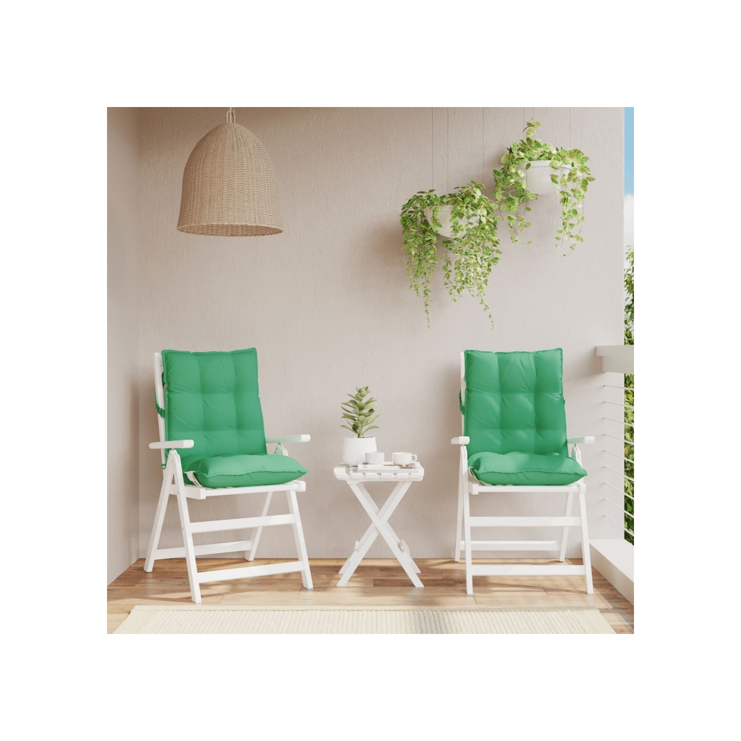 Coussins de chaise à dossier bas lot de 2 vert tissu oxford