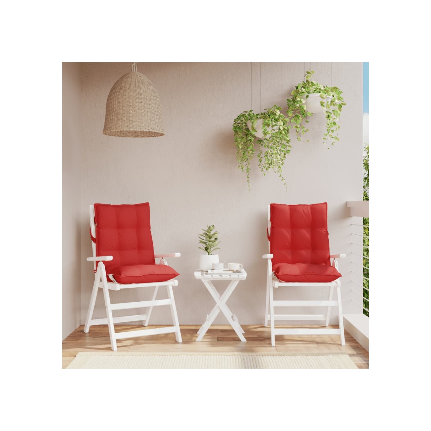 Coussins de chaise à dossier bas lot de 2 rouge tissu oxford