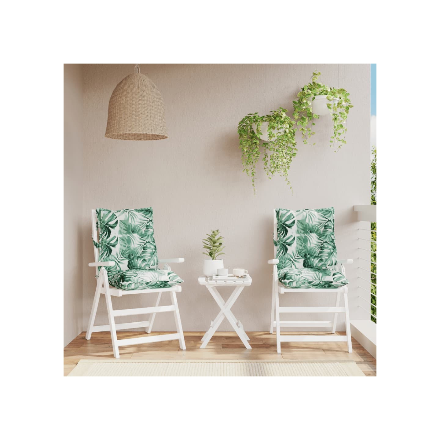 Coussins de chaise à dossier bas lot de 2 modèle de feuille