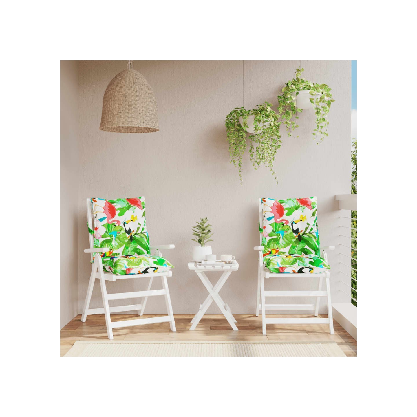 Coussins de chaise à dossier bas lot de 2 multicolore
